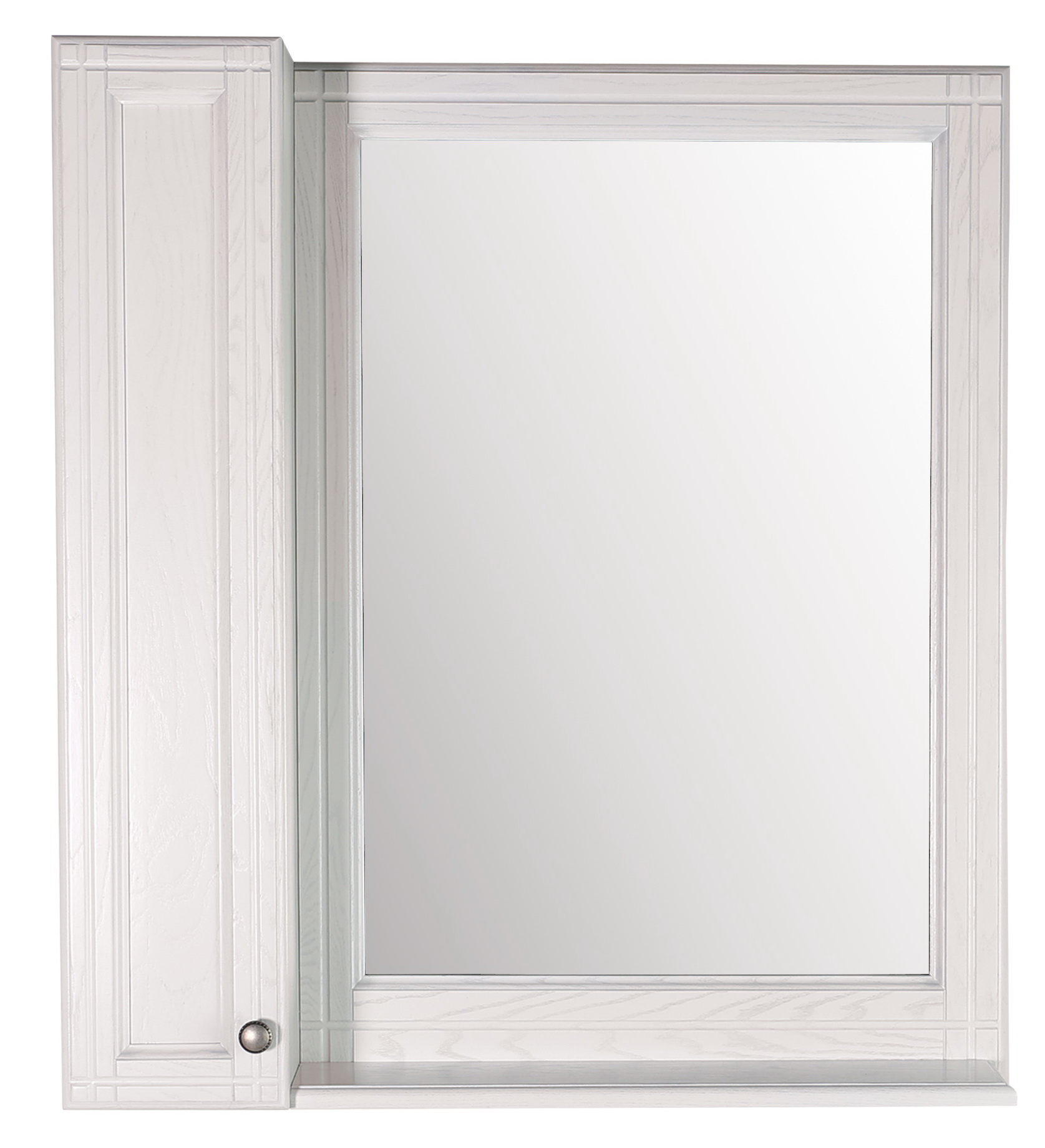 Зеркало Берта-85 со шкафчиком в ванную массив ясеня (петли слева)