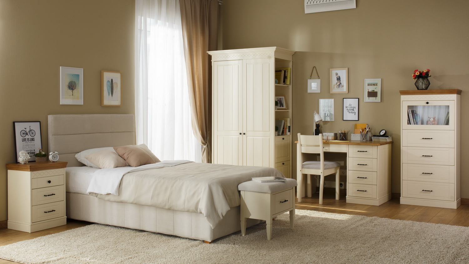 Тумба с 3 ящиками сосна Дания №9