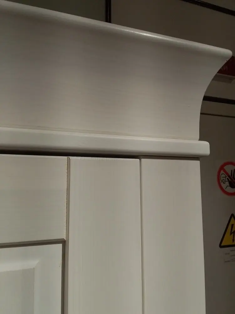 Шкаф Бейли 2-ств с 3 ящиками белый глухими дверцами и открытой секцией с полками белый воск