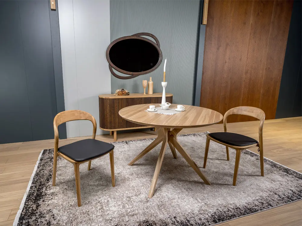 Стул из дуба Милина мягкий кожа