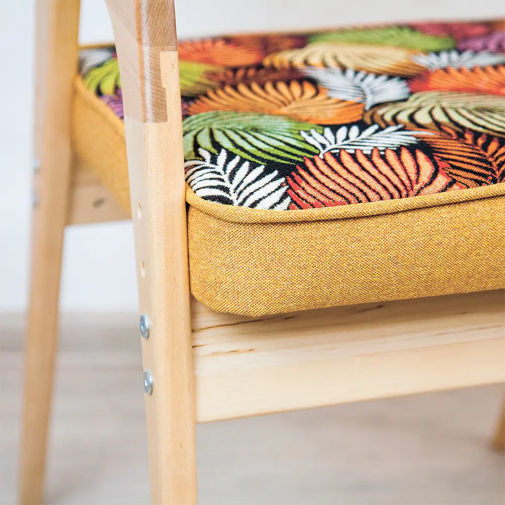 Стул Rabbit Wood Бруно гобелен Листья+рогожка Сан-Леон