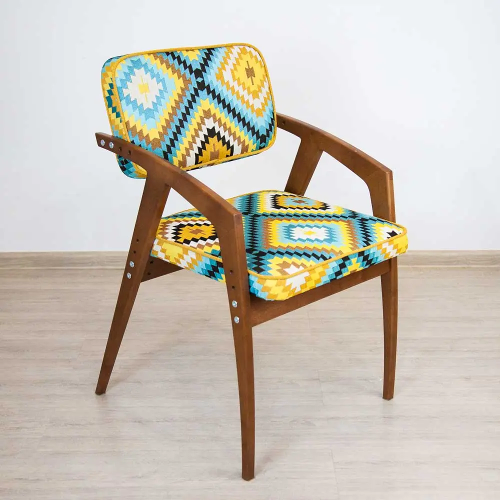 Стул массив березы Rabbit Wood Бруно орех+гобелен Узор