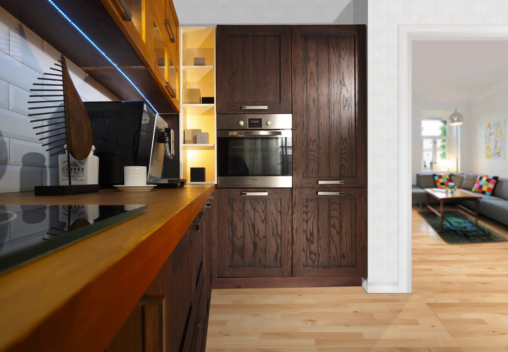 Кухня из массива Шоколад (цена за п/м)