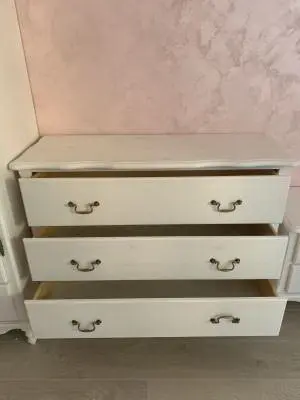 Комод с 3 ящиками белый Верден