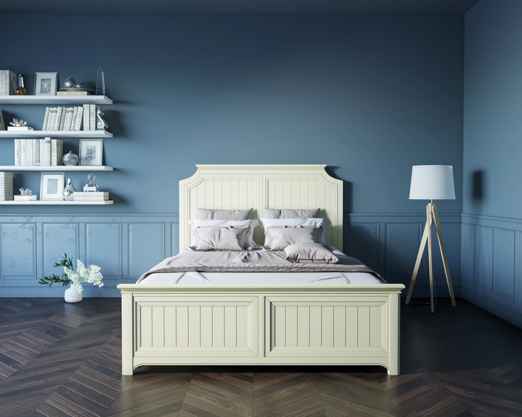 Бежевая кровать двухспальная "Olivia" 1600х2000