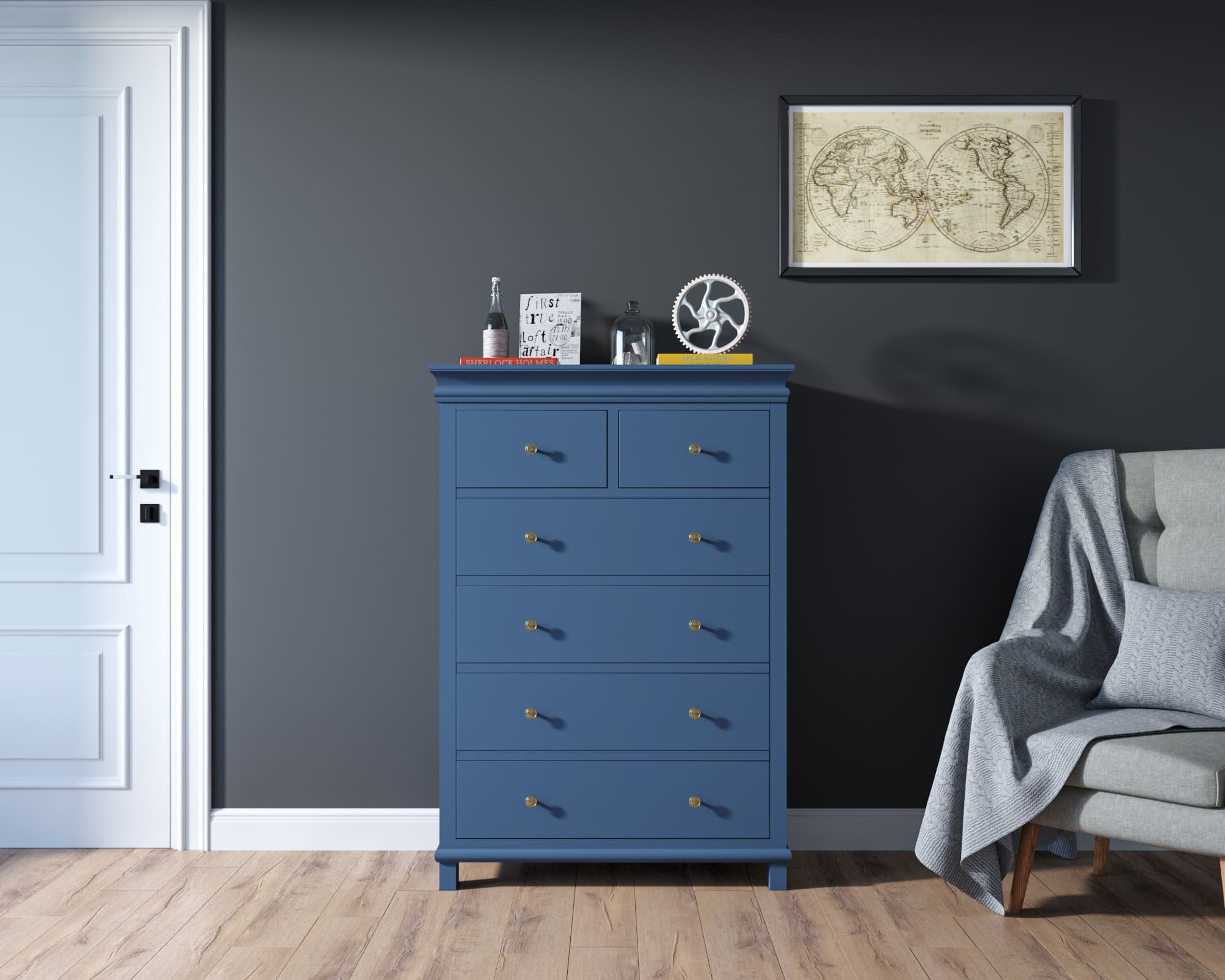 Комод с 6 ящиками высокий "Jules Verne"