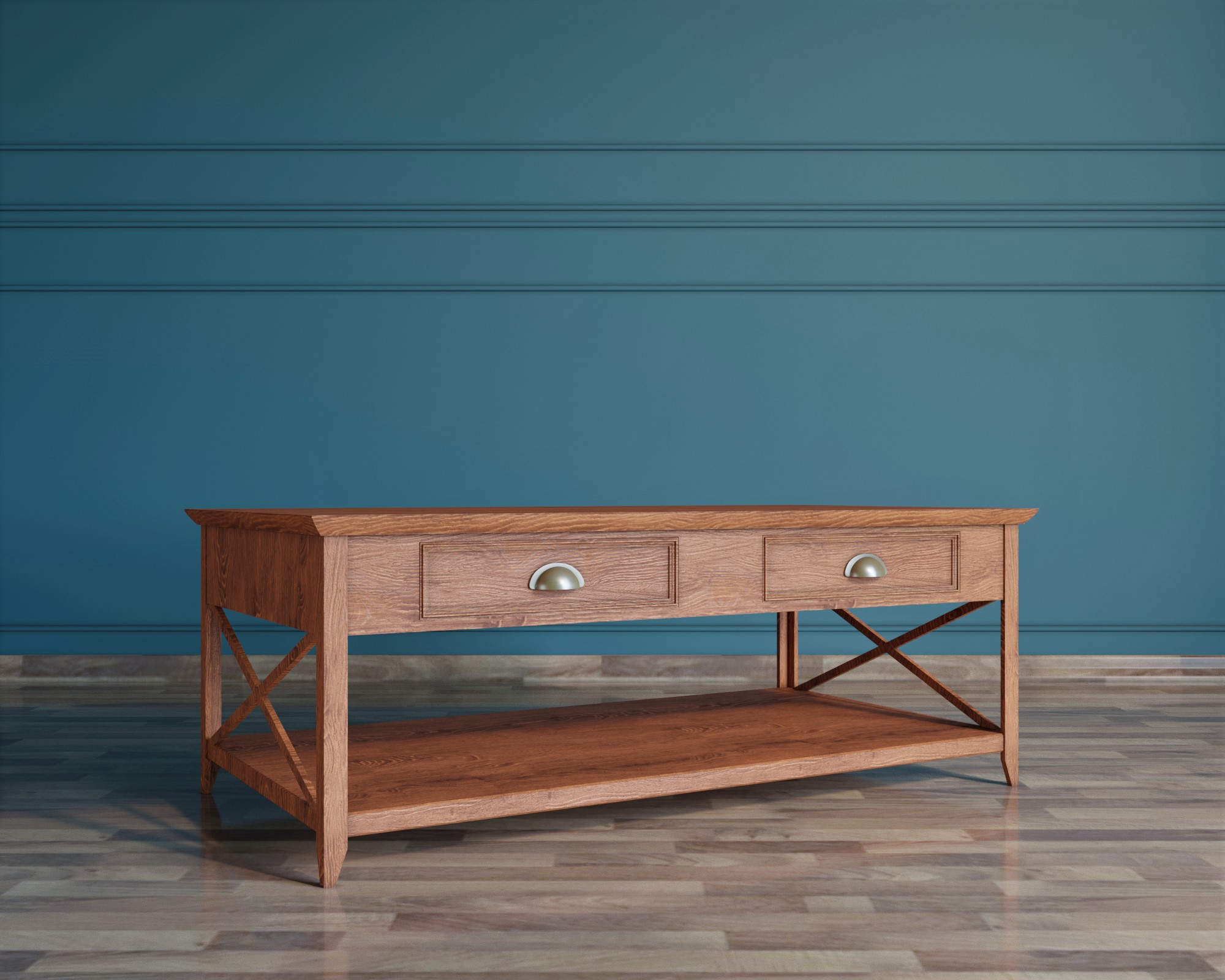 Стол журнальный из дерева "Palermo natural" с ящиками