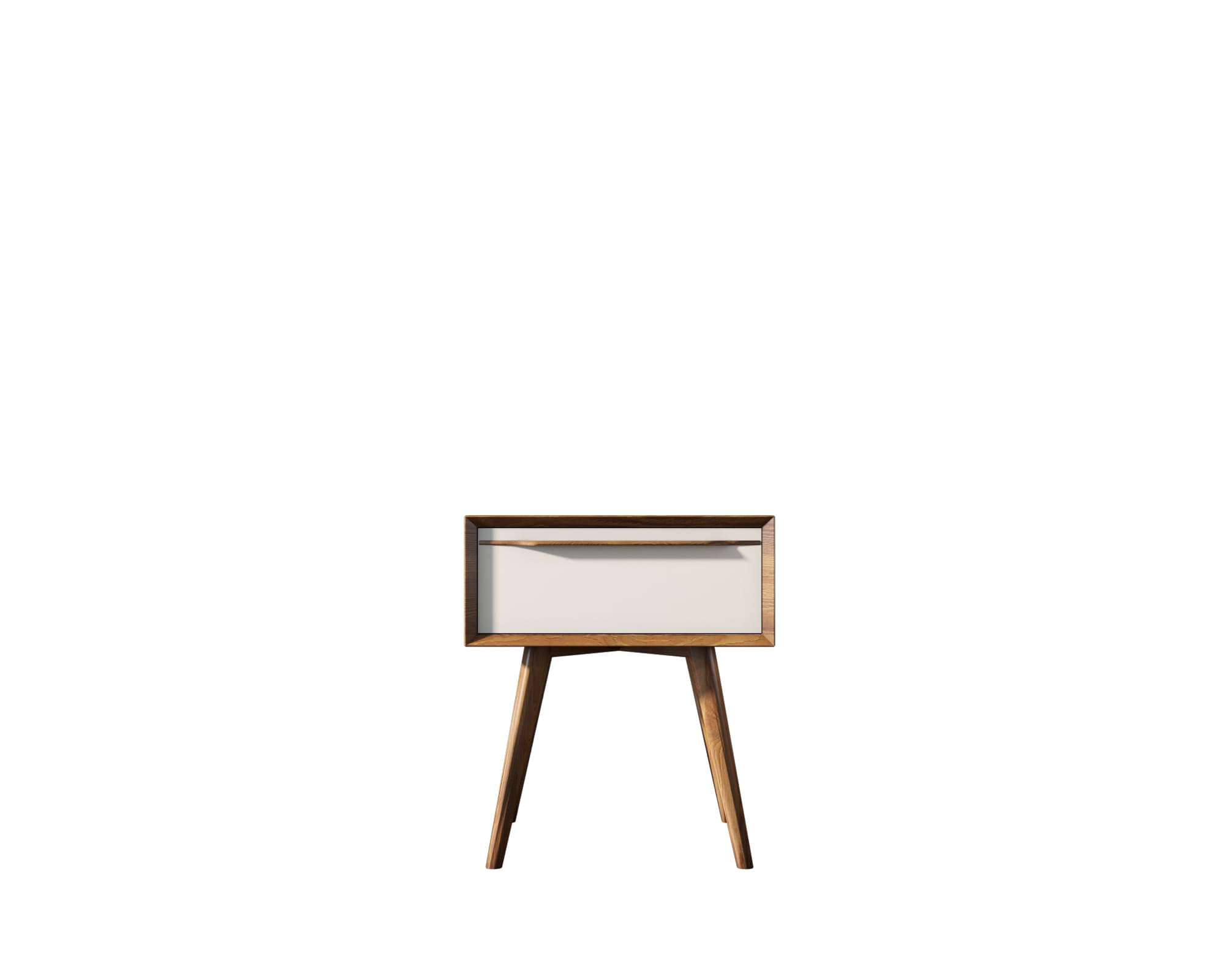 Тумба с ящиком из дерева в Скандинавском стиле "Bruni white" с ящиком