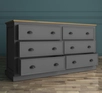Серый комод "Palermo" с шестью ящиками