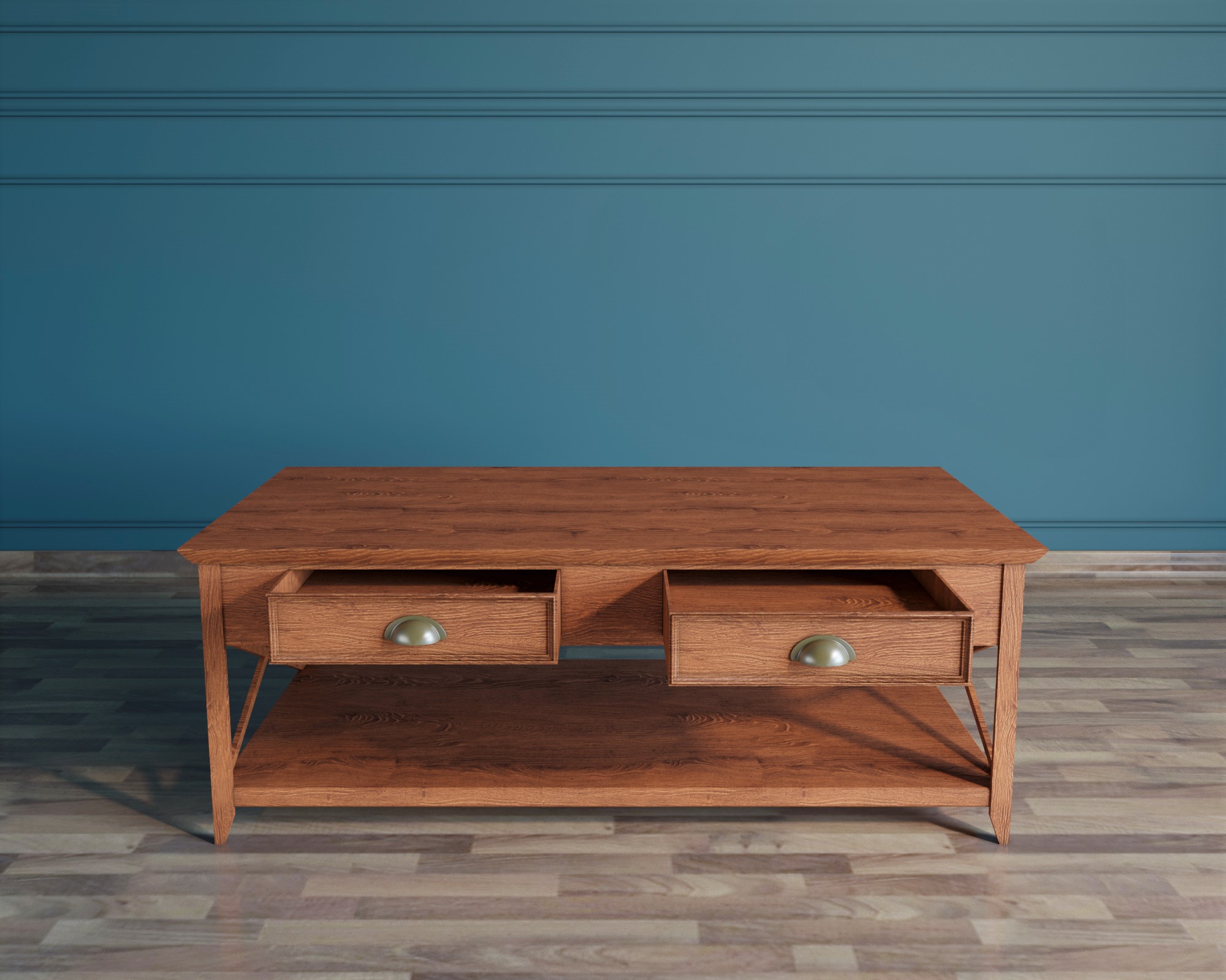 Стол журнальный из дерева "Palermo natural" с ящиками