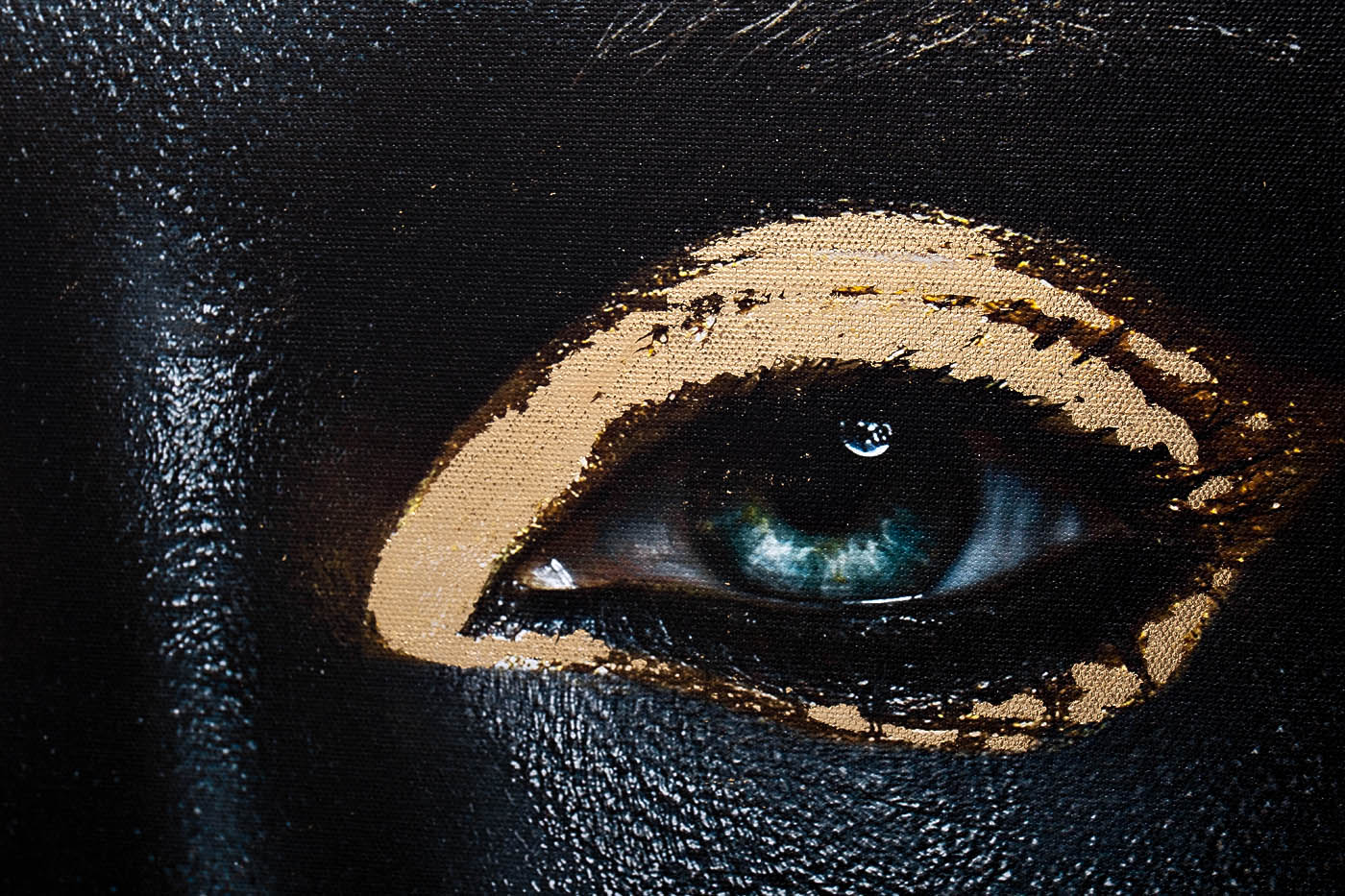 89VOR-DARKGIRL-1 Холст "Темная девушка"120х80см,багет латунь, поталь