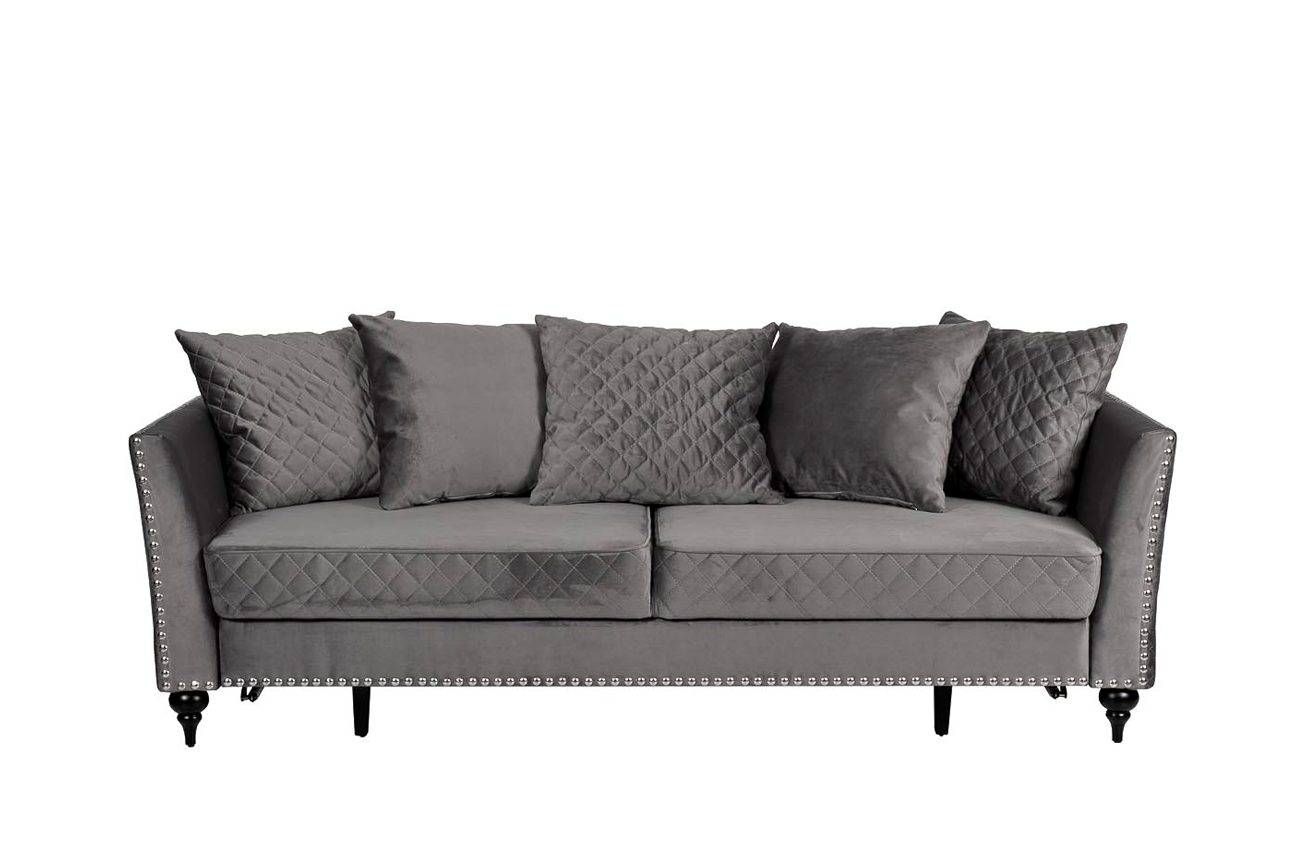 Диван Sorrento 230M трехместный раскладной, велюр серый Н-Йорк112