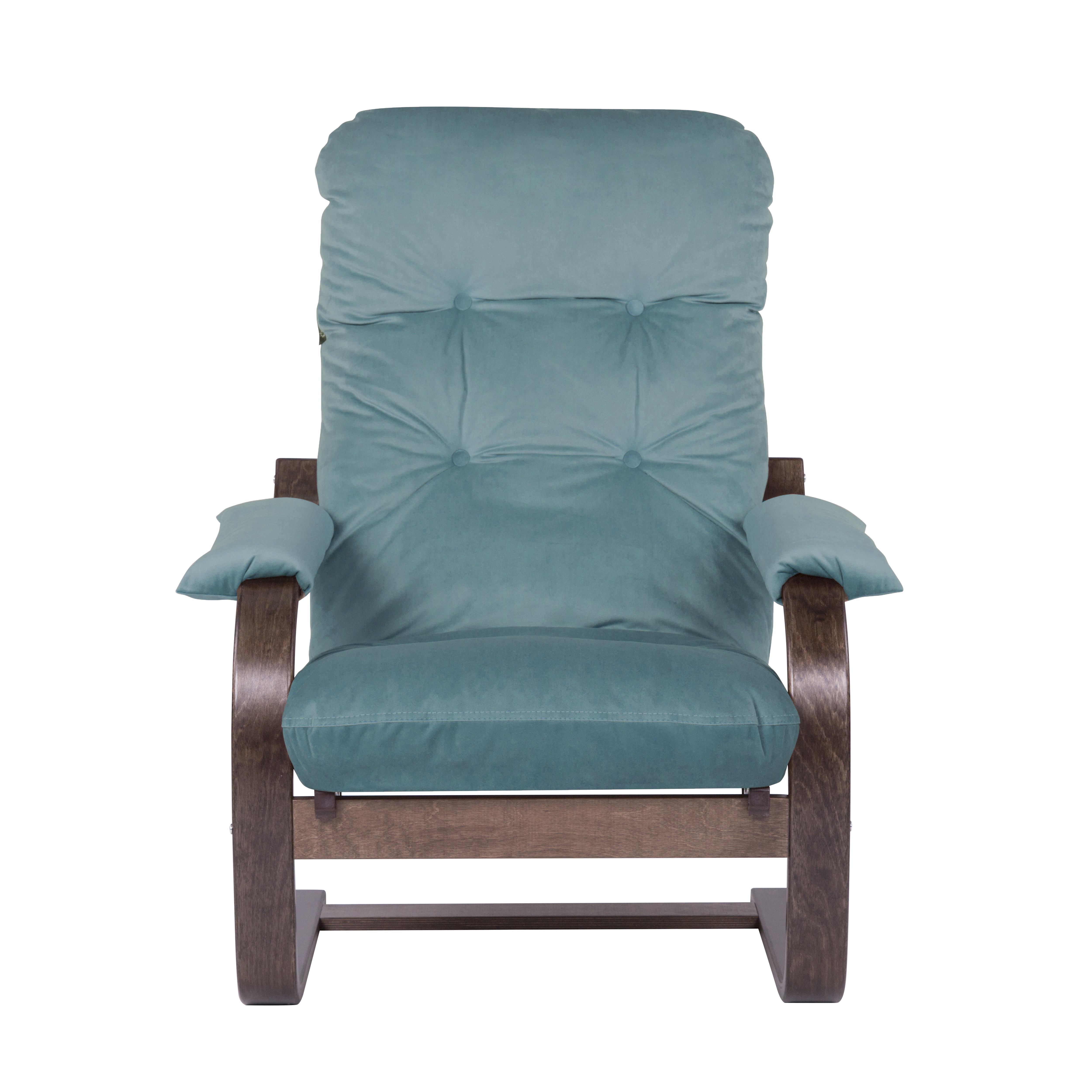 кресло Онега-2 Бархат Зеленый каркас Орех