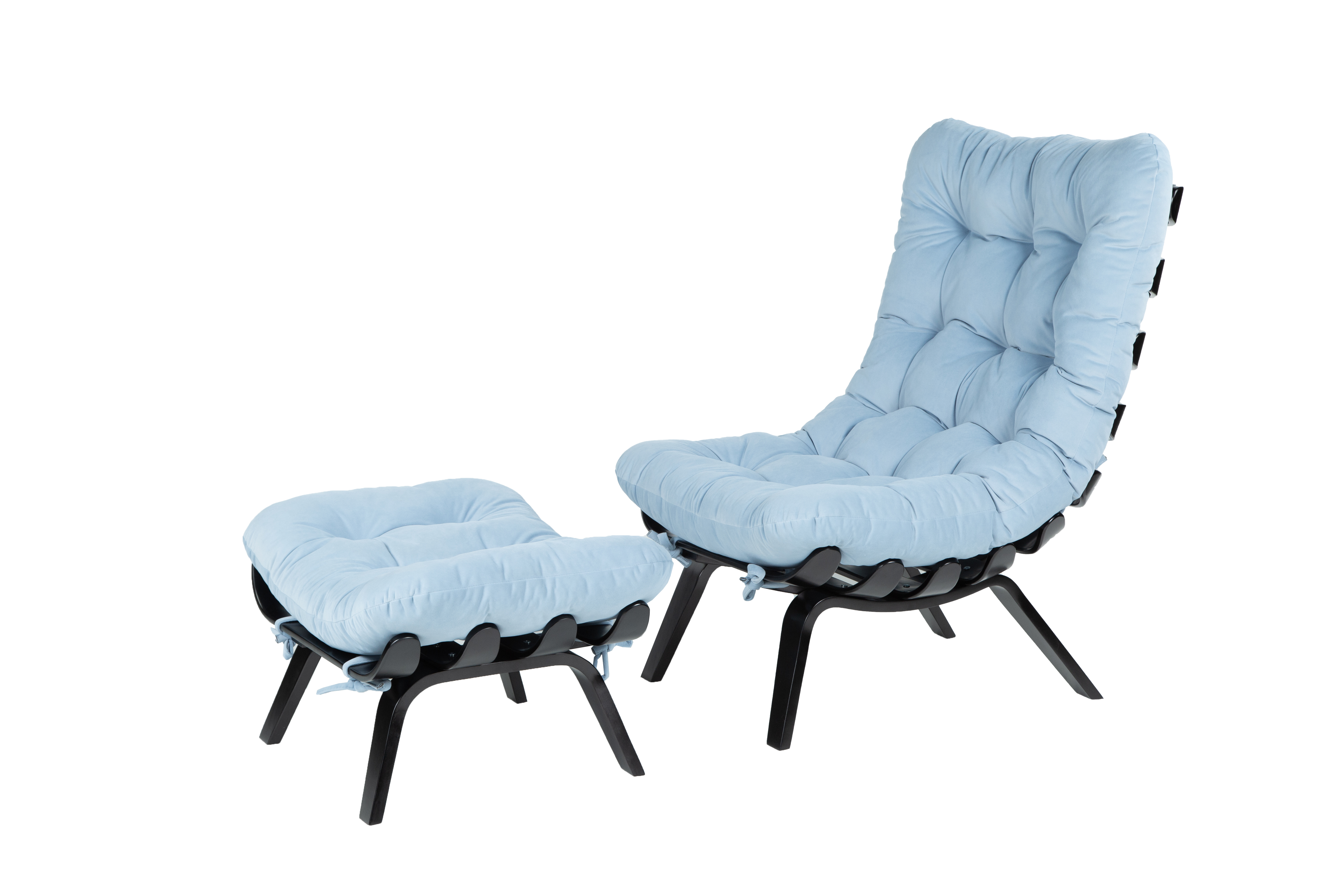 кресло Ессей 2 фреш 11 голубой каркас Венге структура