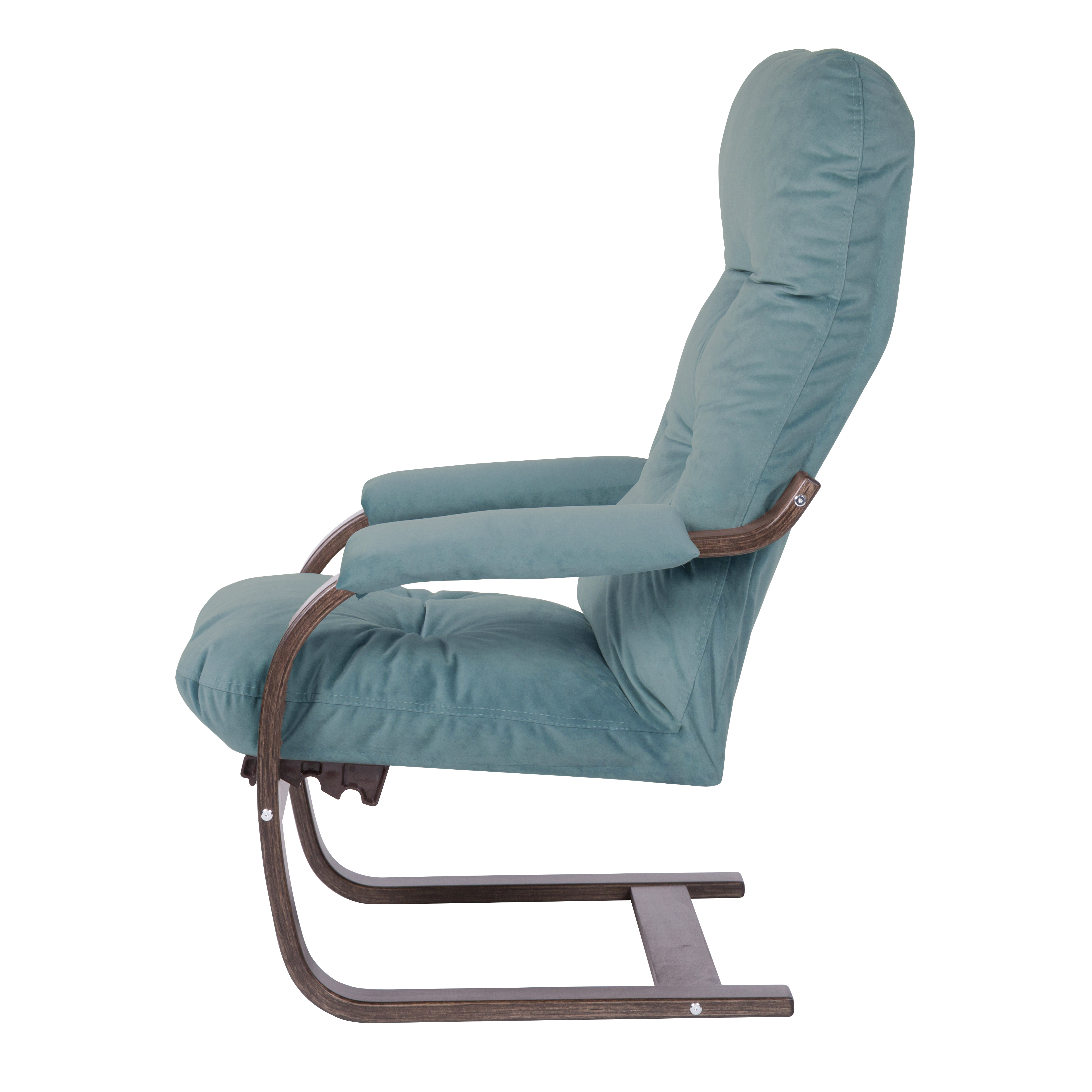 кресло Онега-2 Бархат Зеленый каркас Орех