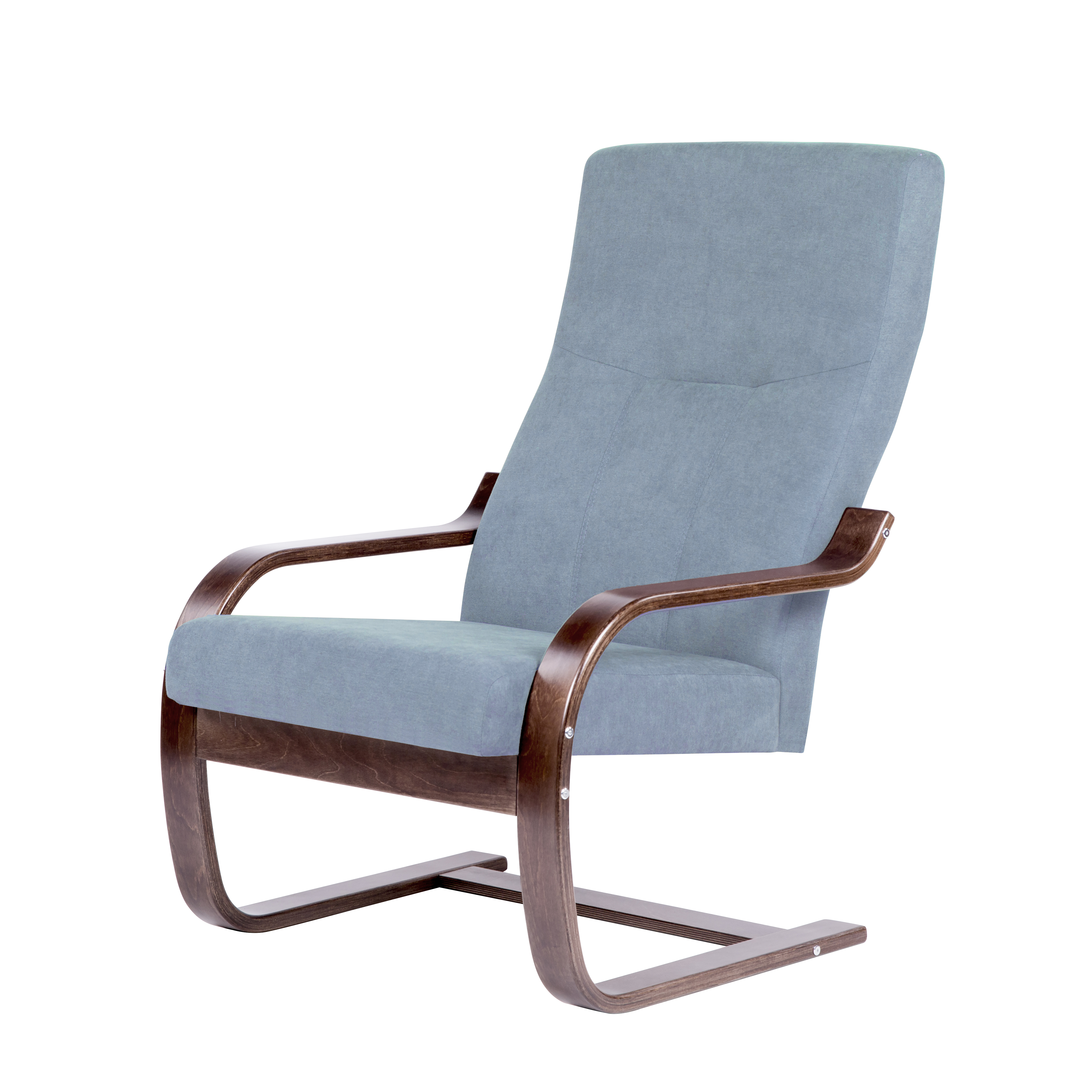 кресло Кристалл фреш 11 голубой каркас Орех