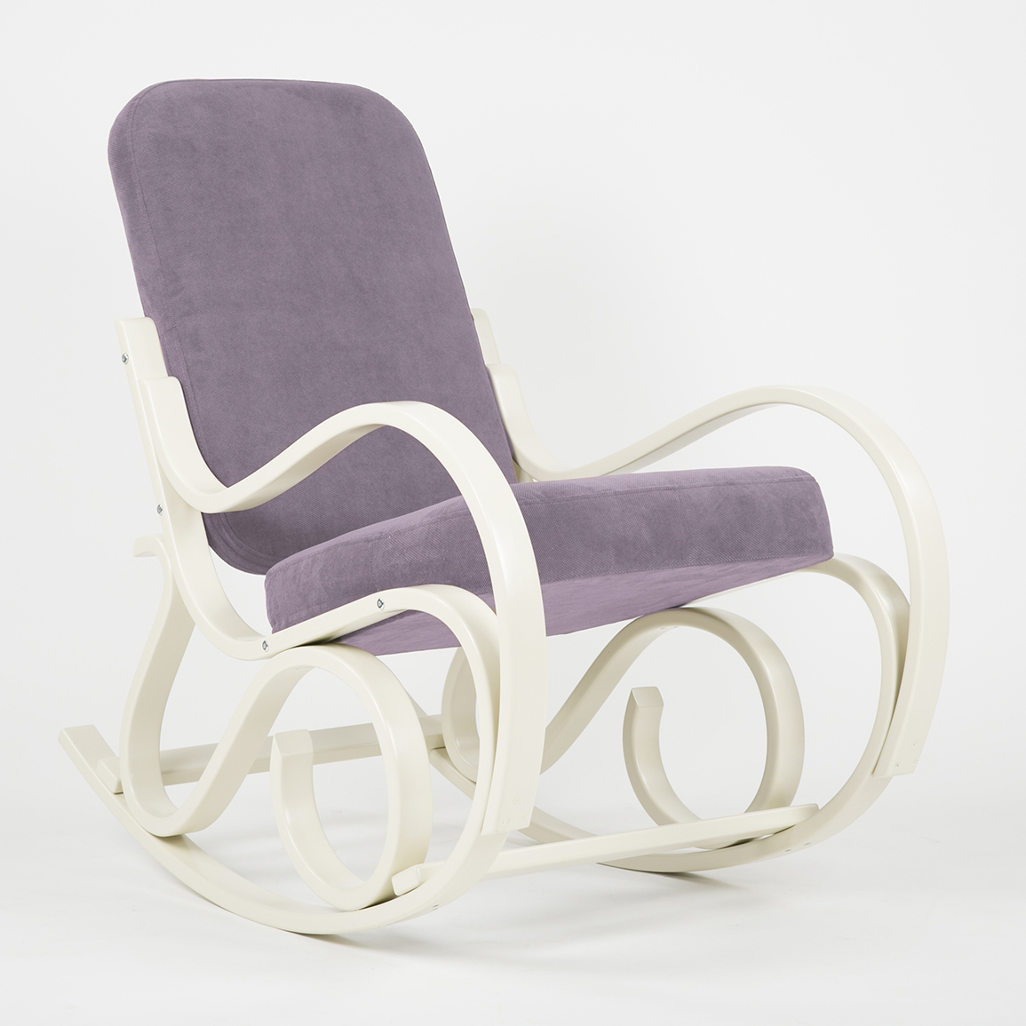 кресло-качалка Луиза фреш 16 лавандовый каркас Белый