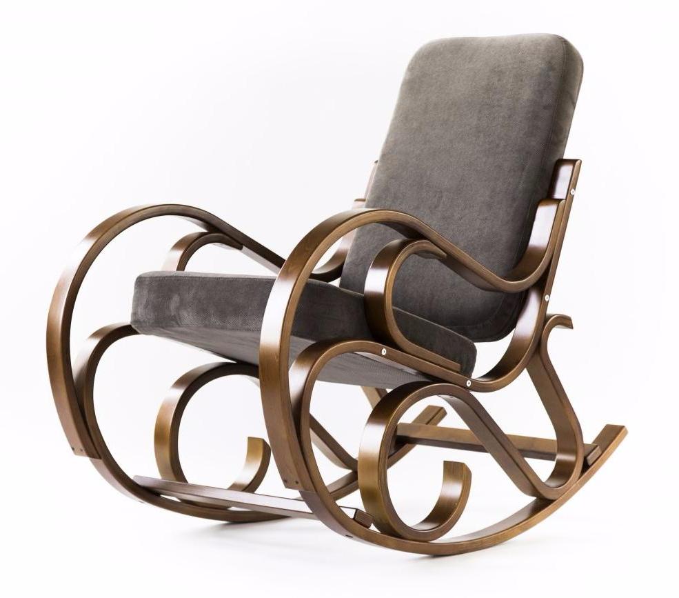кресло-качалка Луиза Грей браун каркас Вишня