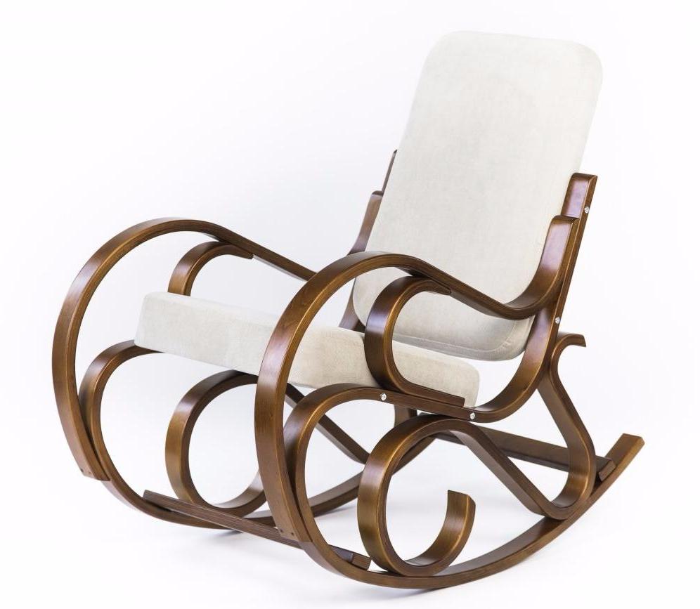 кресло-качалка Луиза Слоновая кость каркас Вишня