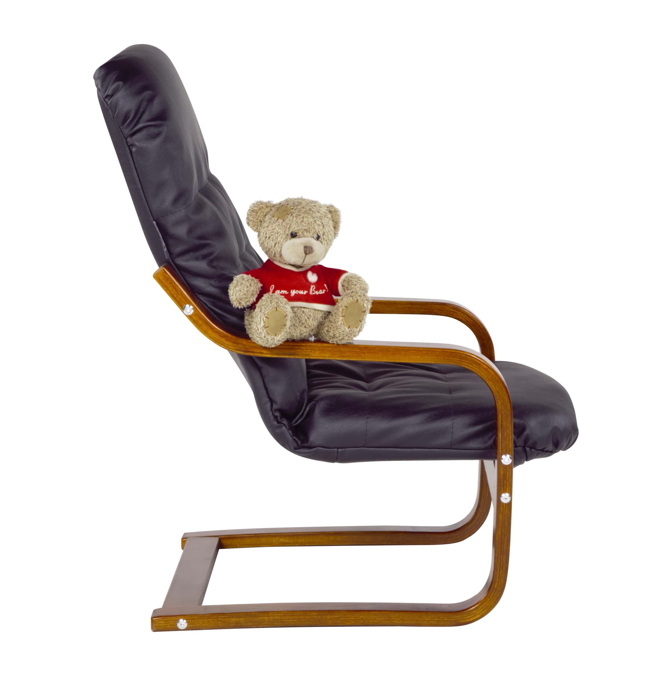 детское кресло Сайма Kids Экокожа черный каркас Вишня