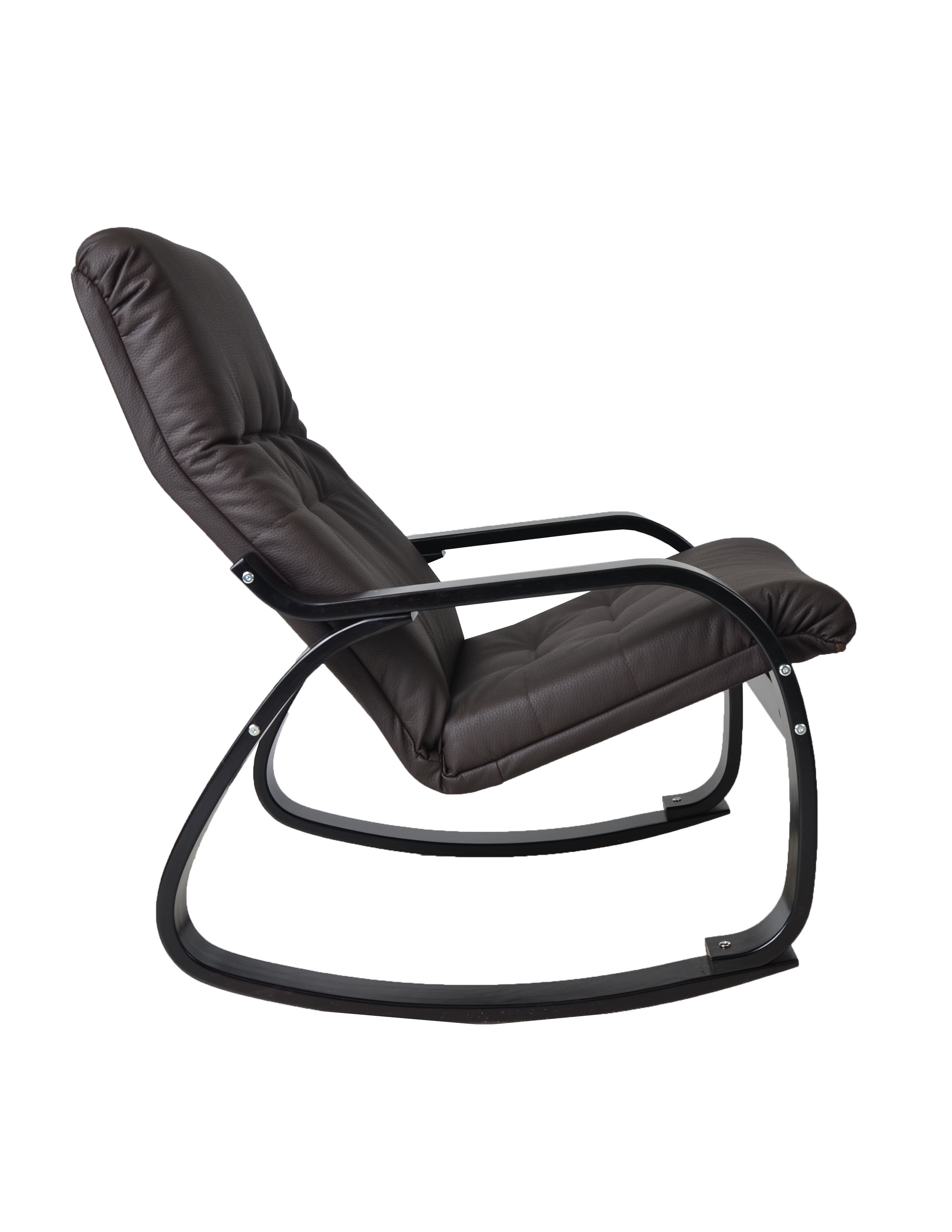 кресло-качалка Сайма Экокожа шоколад каркас Венге структура