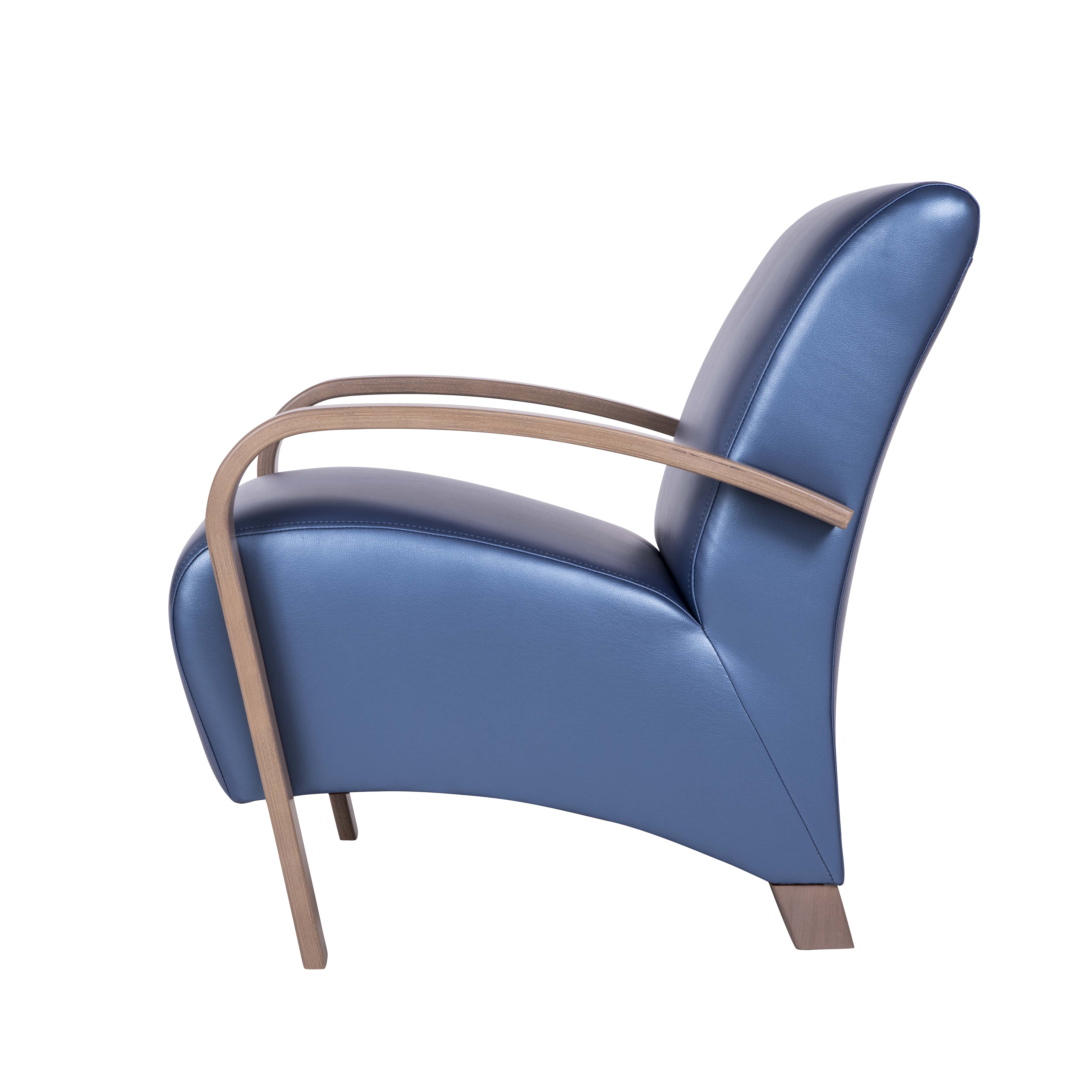 кресло Балатон Экокожа синий каркас Шимо