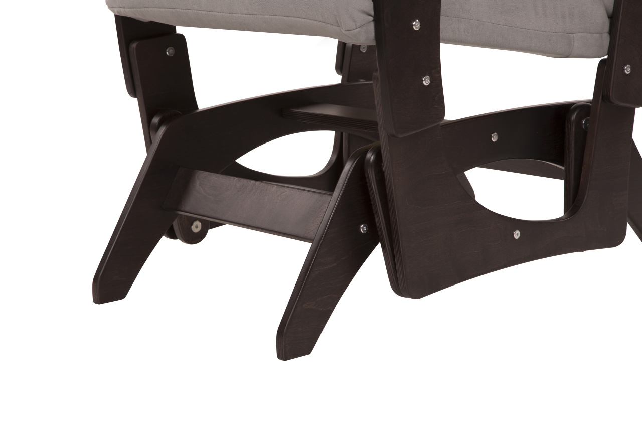 кресло-качалка глайдер Орион Серо-голубой каркас Орех