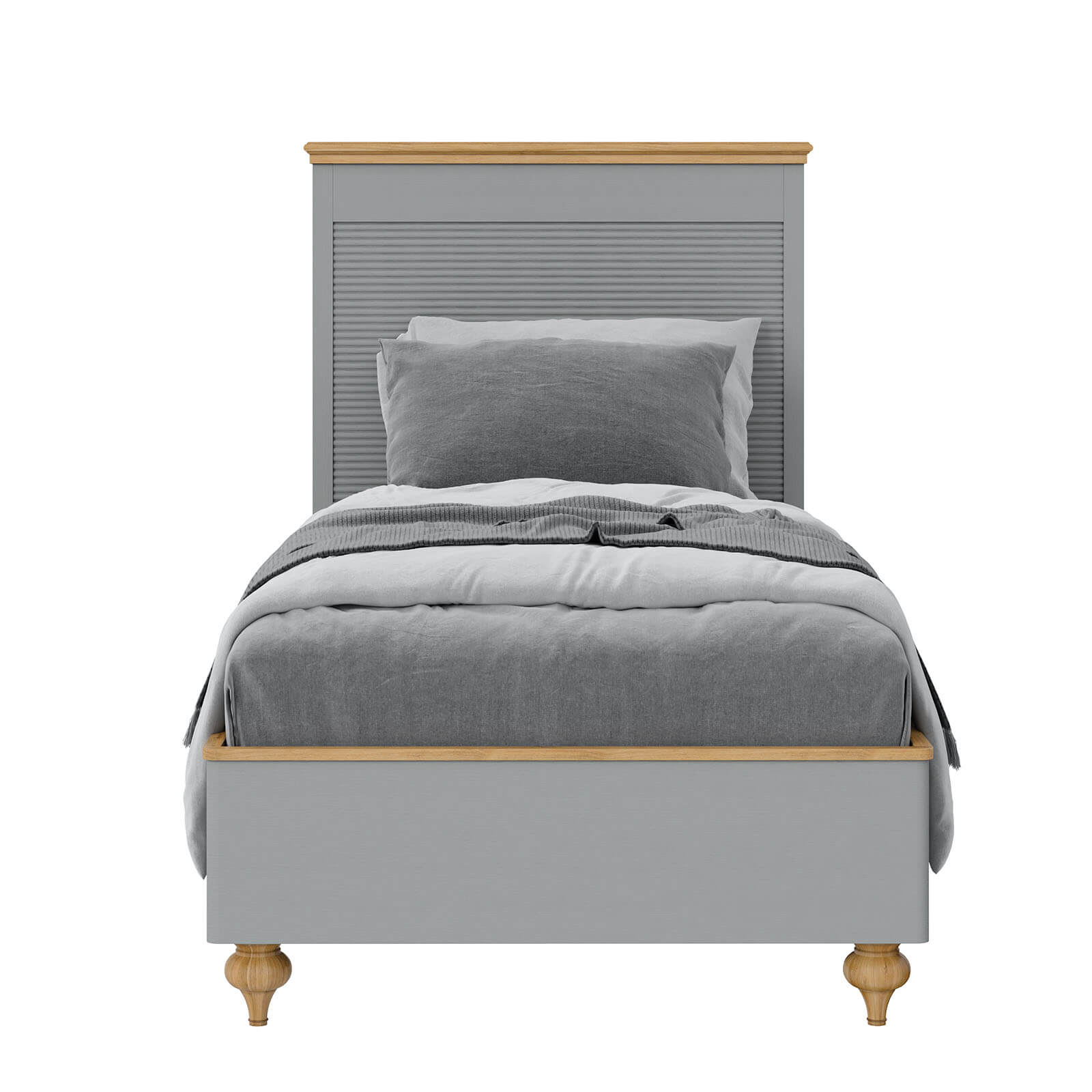 Кровать "Рандеву" МДФ 900 (серый 7042/антик 24)