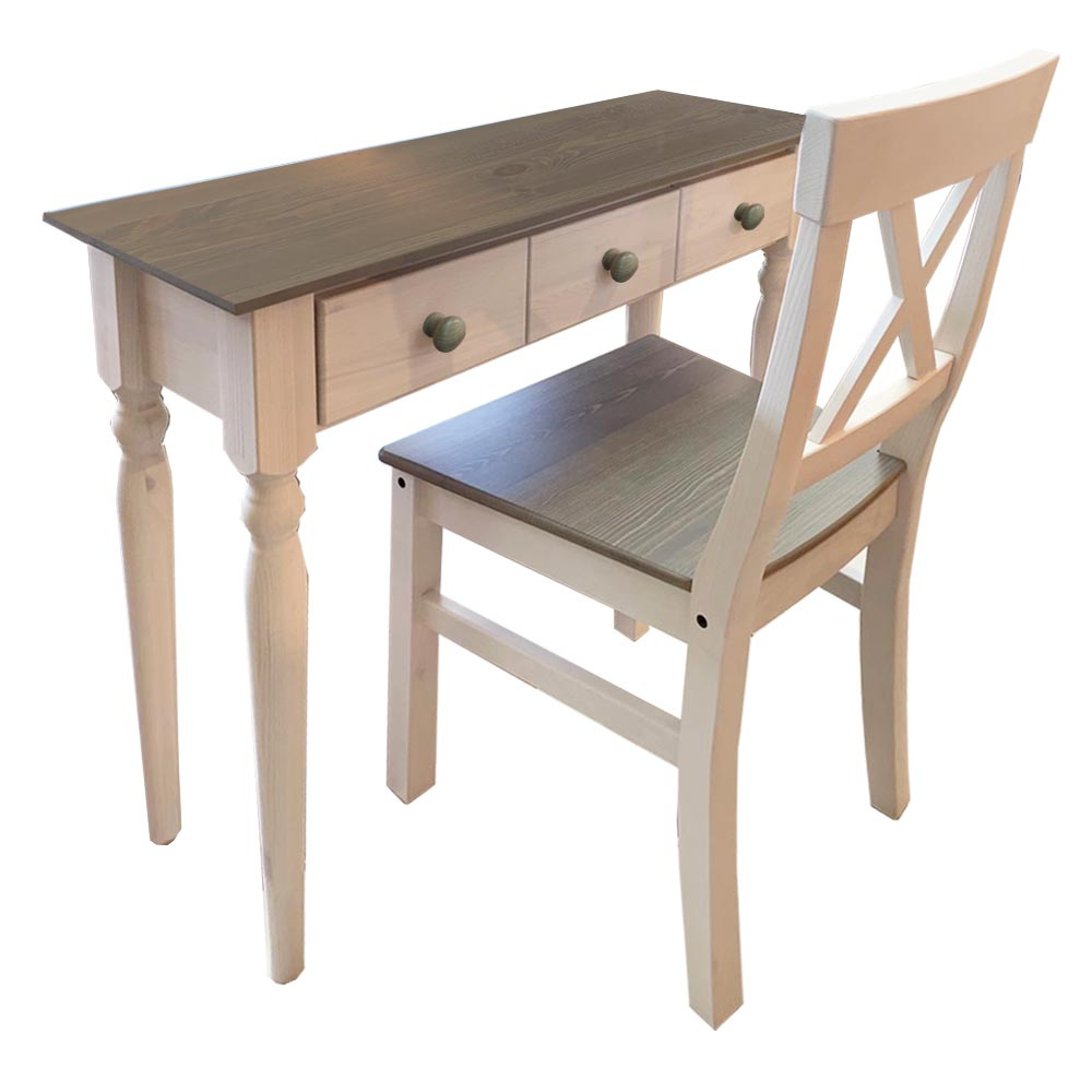 Стол туалетный Консолеа со стулом Форест (белый/серый)