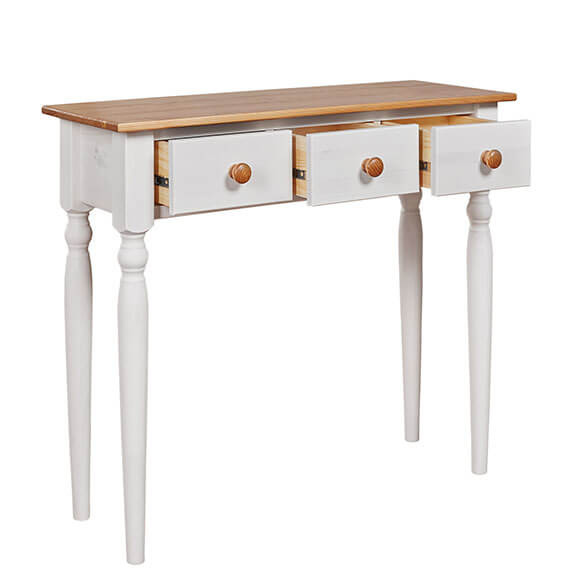 Стол туалетный 3 ящика Консолеа со стулом Форест (белый/антик)