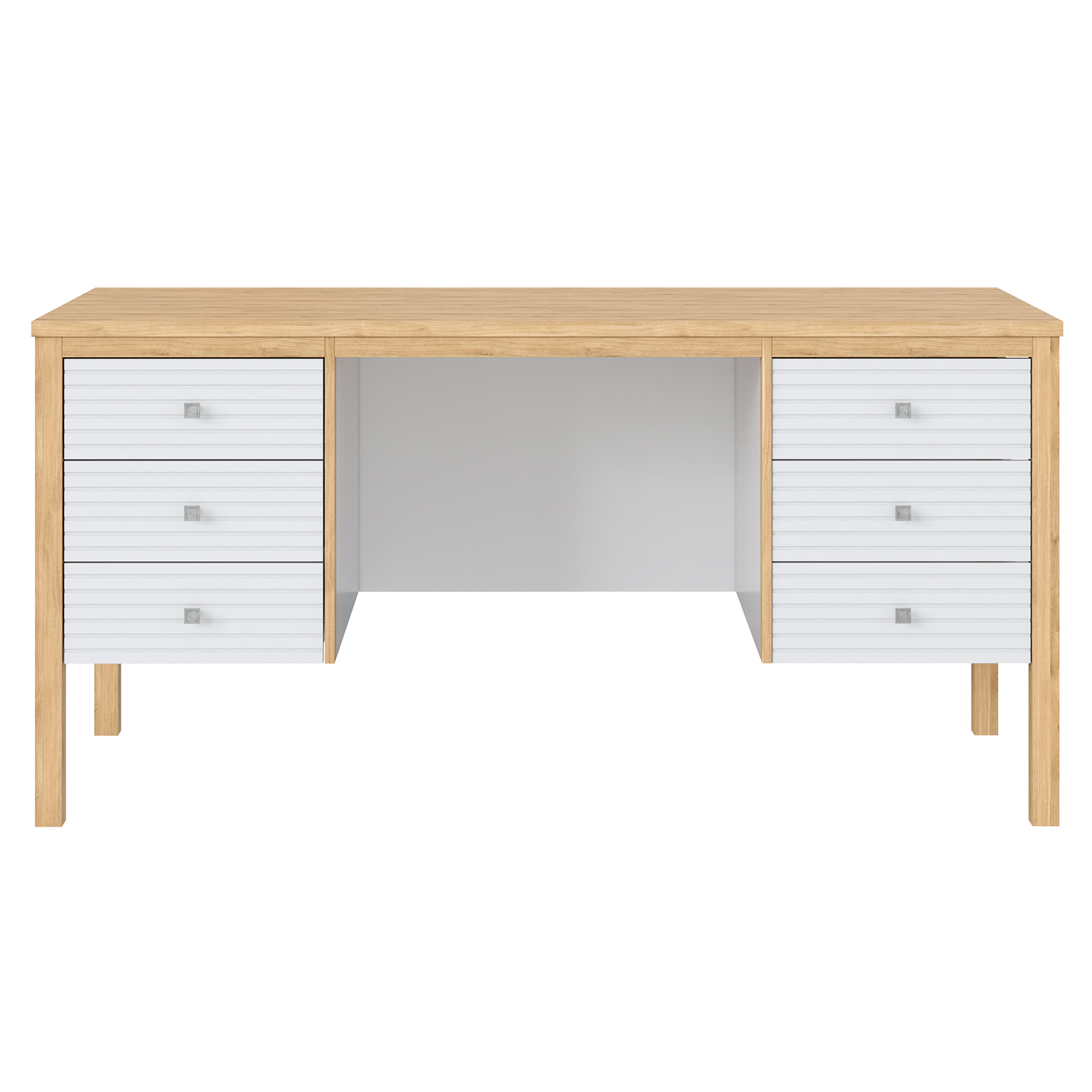 Стол письменный белый Вояж-06-РЯ (Белый лак + антик №24)