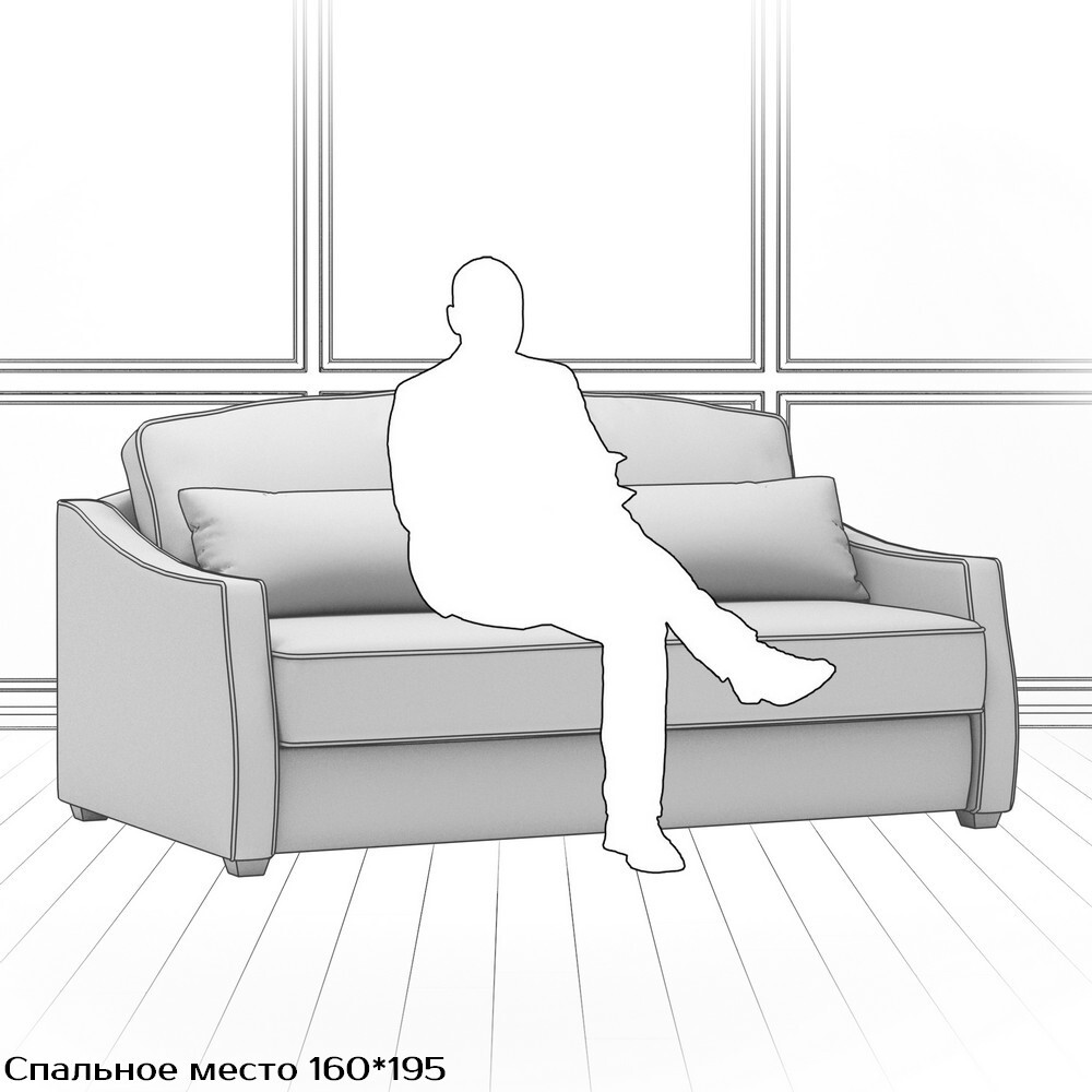 Диван Infante DIf-I-160-K03-KaB03-E33