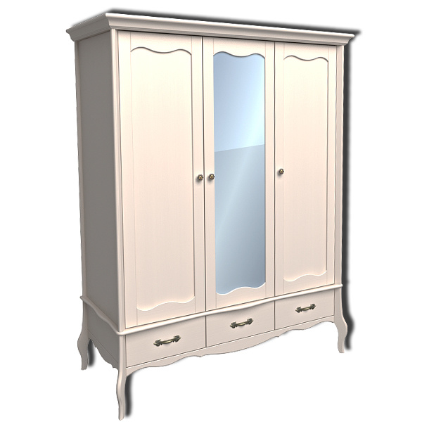 Шкаф 3 ящика ЛеБо 3-дверный с зеркалом