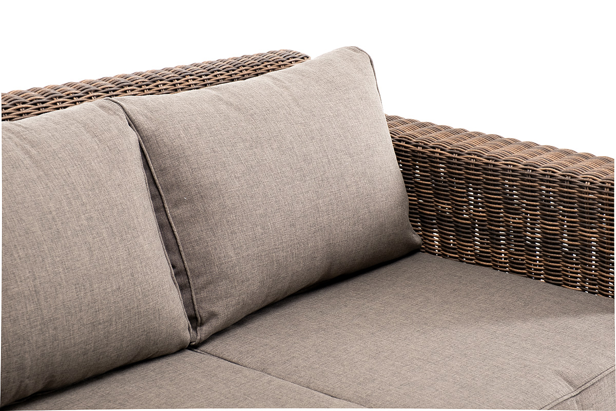 "Боналли" диван из искусственного ротанга трехместный, цвет коричневый