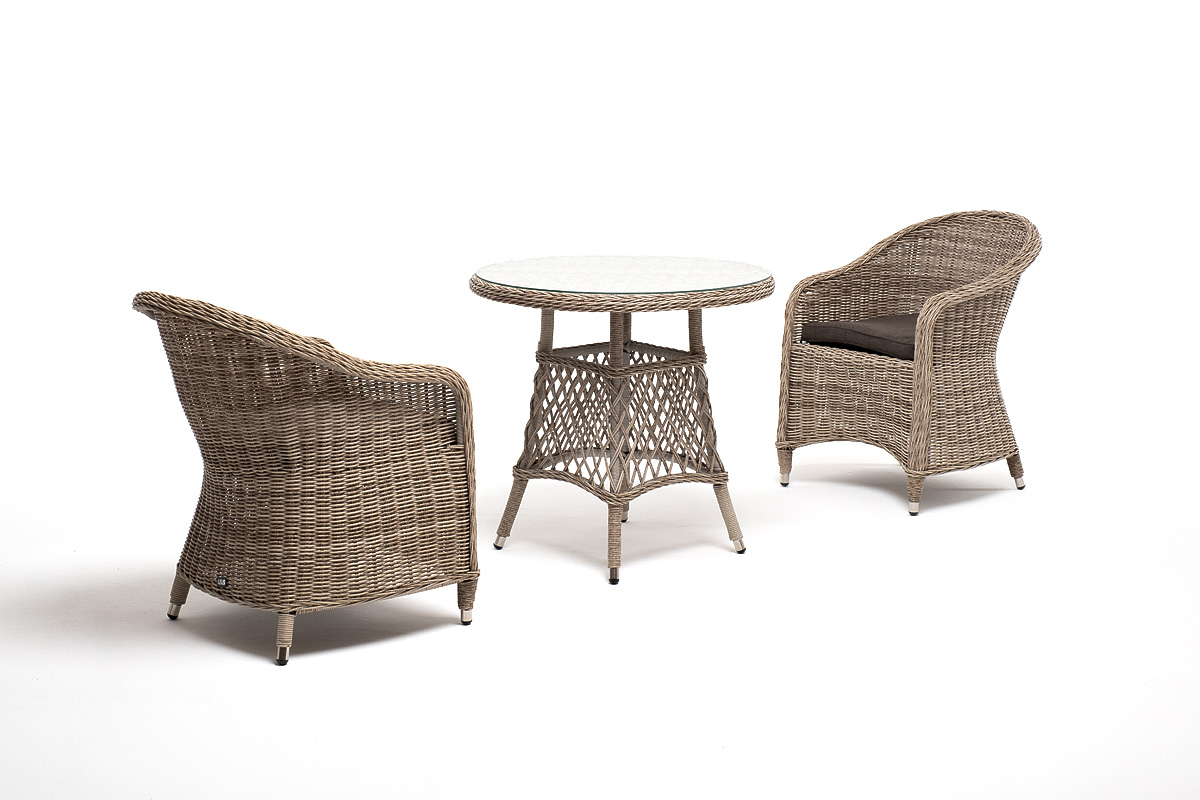 "Эспреззо–80 R" обеденная группа плетеная, цвет бежевый