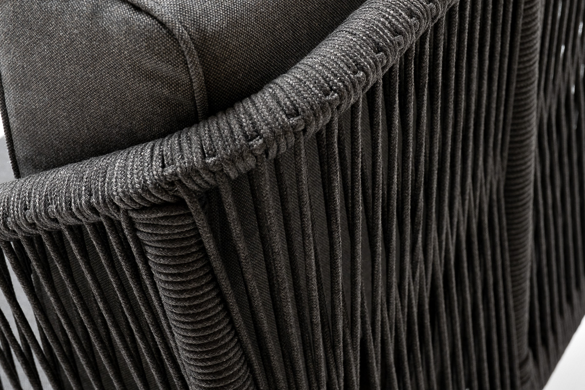 "Каннизо" модульная угловая лаунж-зона из роупа (веревки), цвет темно-серый