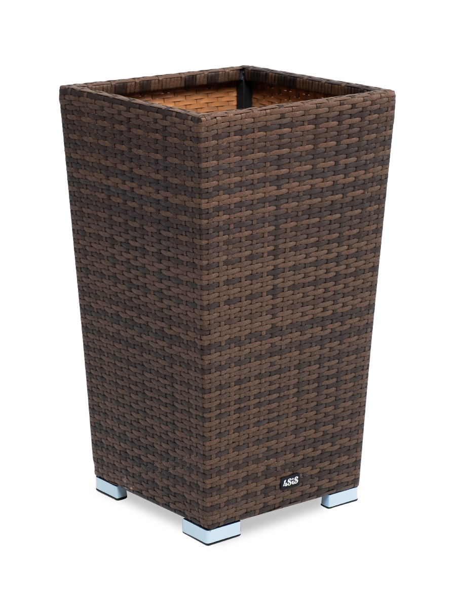"Капуто" кашпо для цветов плетеное из искусственного ротанга, цвет коричневый
