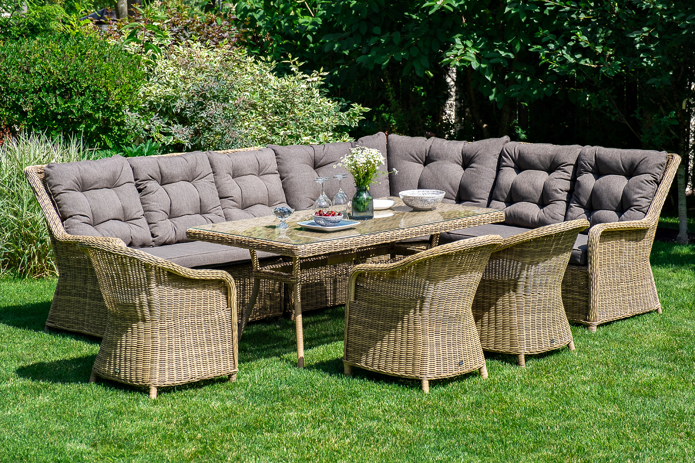 "Латтини" плетеный стол из искусственного ротанга 160х90см, цвет соломенный