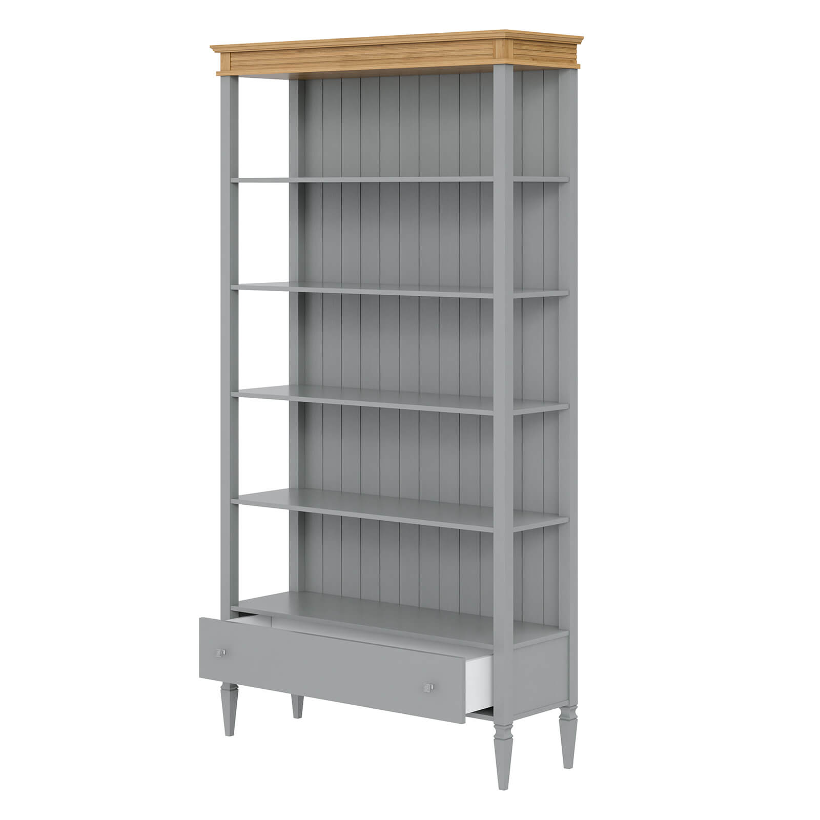 Шкаф книжный «Ольса» 201 (серый 7042-антик 24)