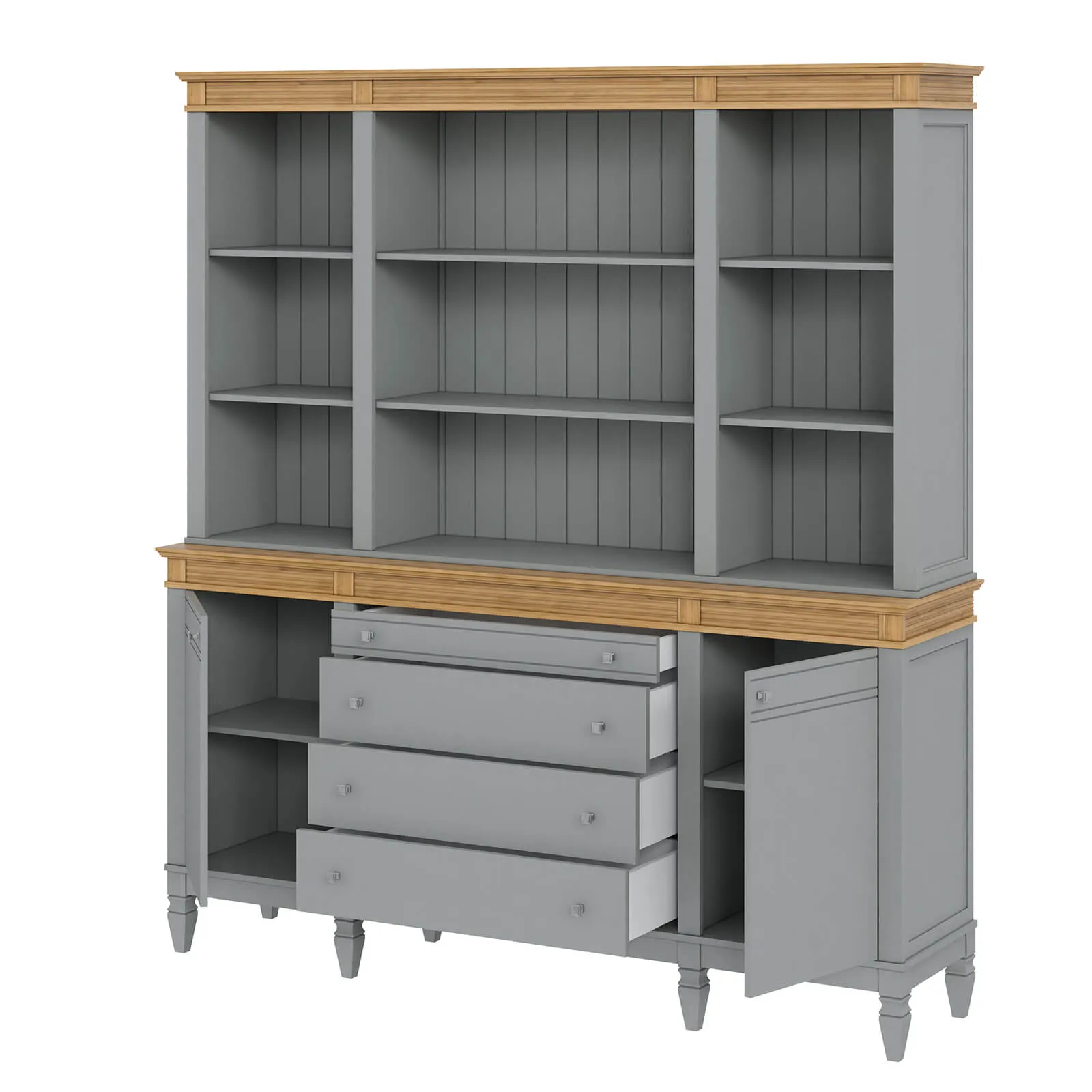 Буфет "Ольса" 400/424 (серый 7042/антик 24)